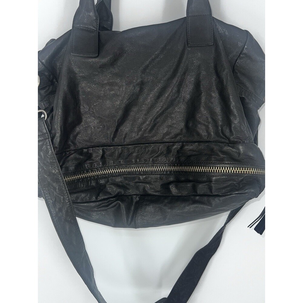 Yvonne Kone Black Leather Large Carryall Satchel 2 Compartment Shoulder Bag - Picture 5 of 16